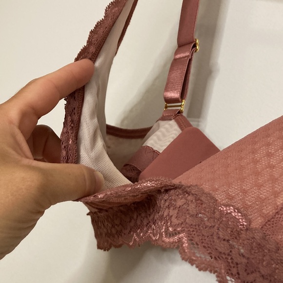 New ANAONO Bra Womens 32 Small Pink Susan Front Wrap Lace Wireless Bralette - Picture 7 of 14